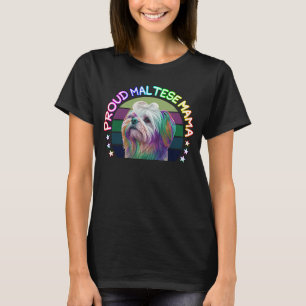 Camiseta Maldita Mama Maltesa Cachorro Maltês Mãe Arco-Íris