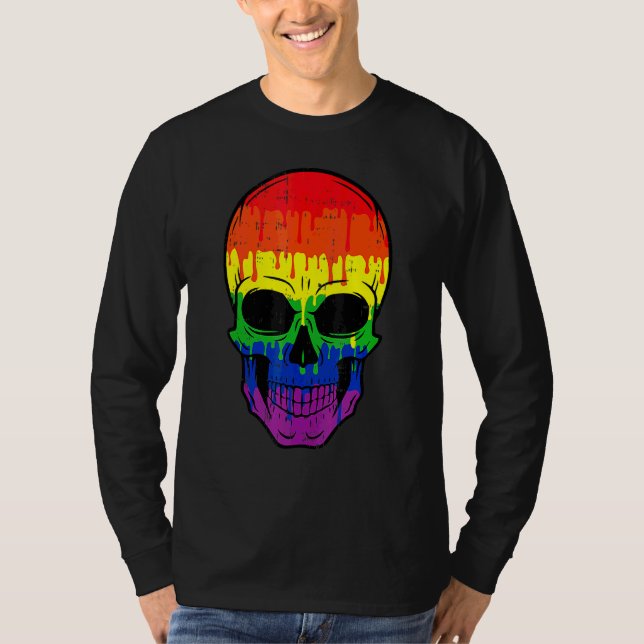 Camiseta Maldito Caveira Lgbt Orgulho gay Costume Easy Hall (Frente)