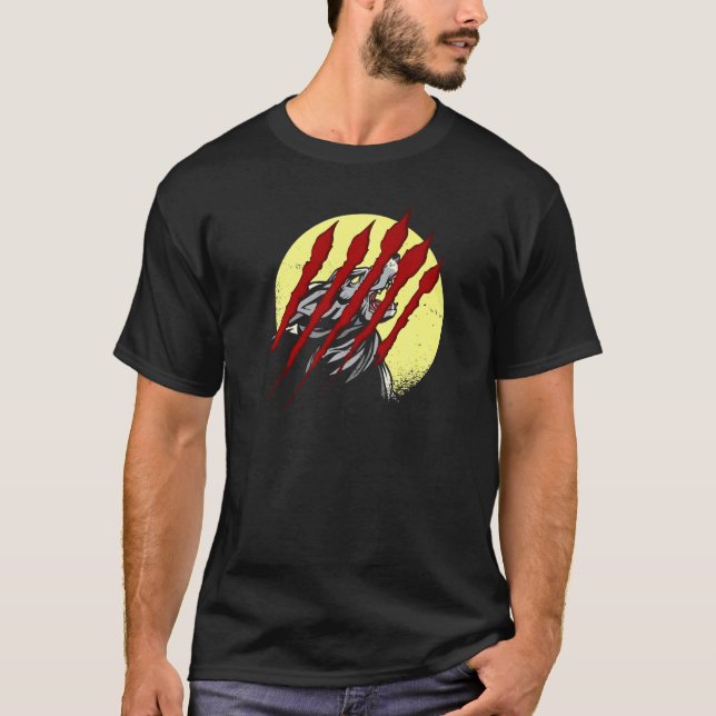 Camiseta Malditos rabiscos Cheios De Lua Givando Lobisomem (Frente)