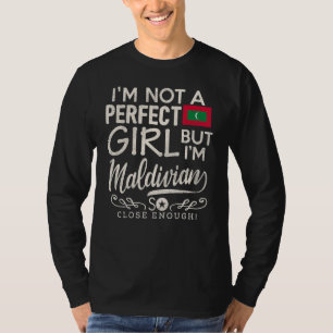 Camiseta Maldivas Flag Girl Maldivian Pride Souvenir Wo