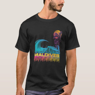Camiseta Maldives Retro 80s Estilo Vintage Vaporwave Surf