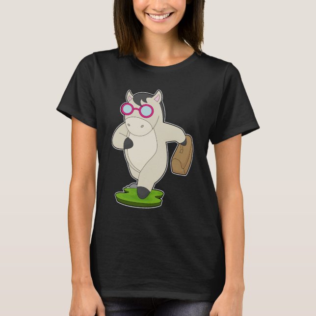 Camiseta Maleta de negócios de mulher cavalo (Frente)