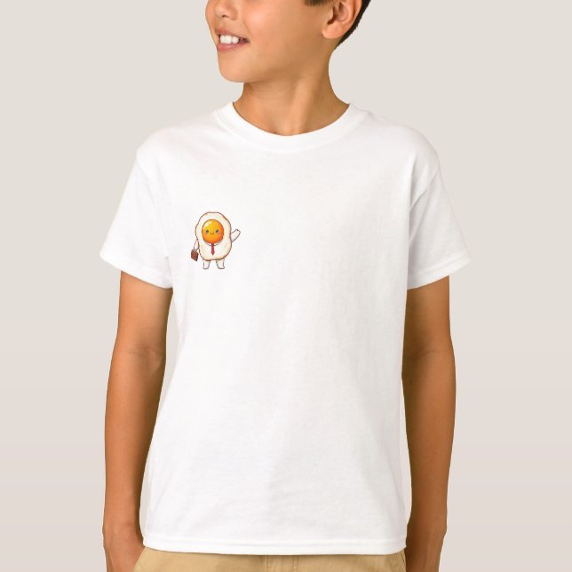 Camiseta Maleta de Ovos de Negócios Acenando Crianças (Frente)
