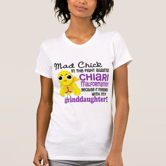 Camiseta Malformação louca de Chiari da neta do pintinho 2 (Frente)