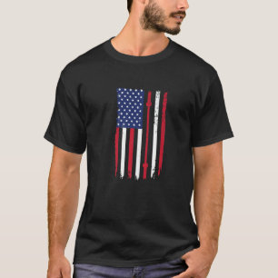 Camiseta Malhação Americana de Bandeira Gym Barbell Poweris