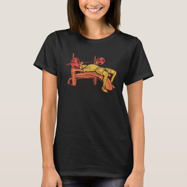 Camiseta Malhação Bench Press Workout Mão Desenhada (Frente)