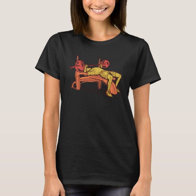 Camiseta Malhação Bench Press Workout Mão Desenhada (Frente)