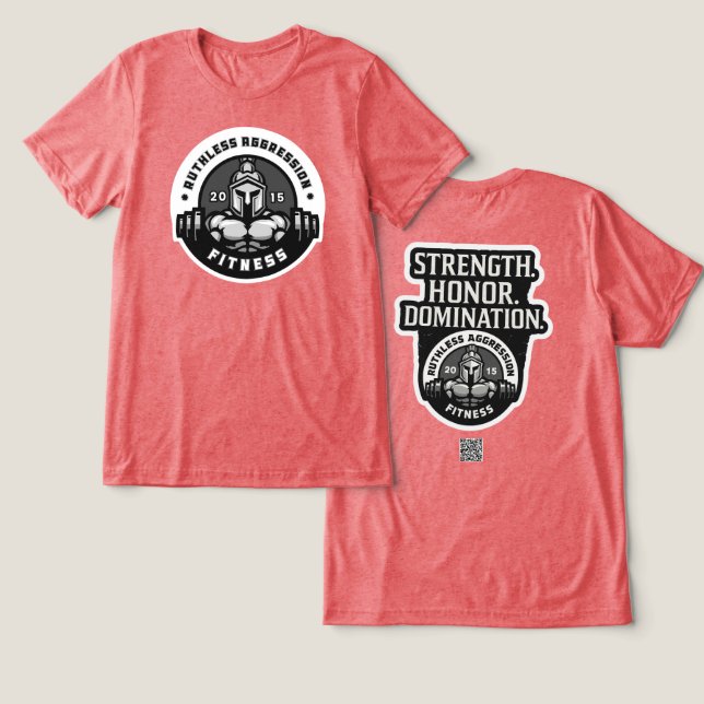 Camiseta Malhação de Agressão sem Ruth Gym Tee # 2 (Design Frente e Verso)