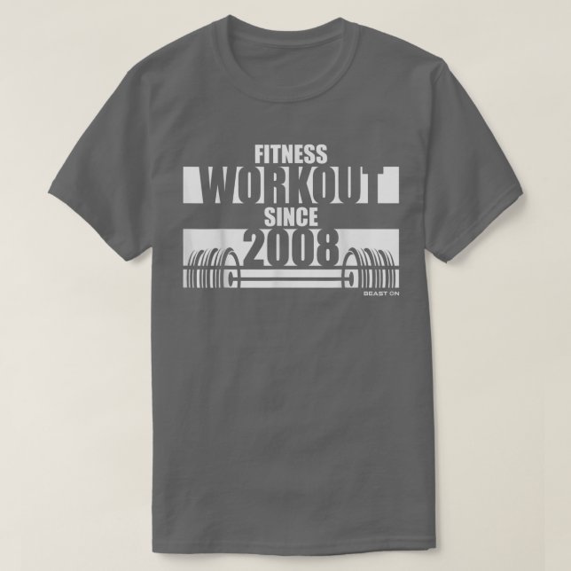 Camiseta Malhação de Ditos de Motivação de Gym desde 2008 (Frente do Design)