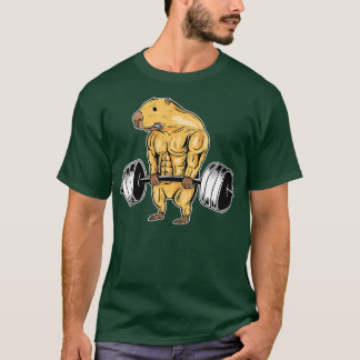 Camiseta Malhação de Elevação de Peso da Capybara Bodybuild