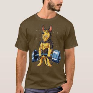 Camiseta Malhação de levantamento de peso do german shepher