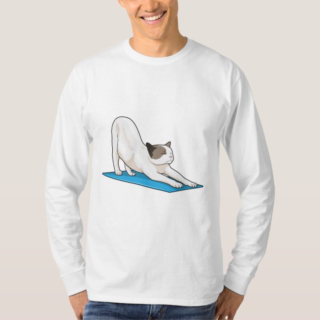 Camiseta Malhação de Meditação de Ioga Cat (Frente)