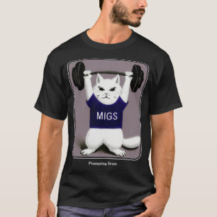 Camiseta Malhação Giro Felino Gato Bombeando Ferro