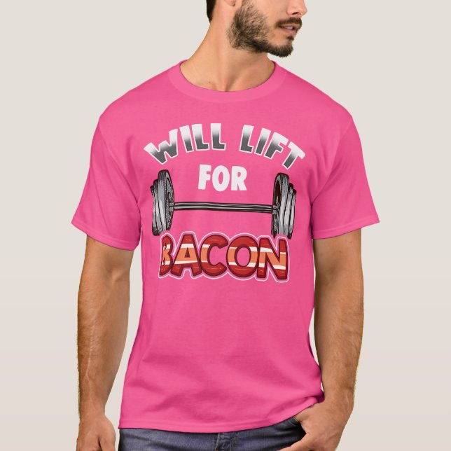 Camiseta Malhação Levantará Para Bacon Bodybuilder, Diversã (Frente)