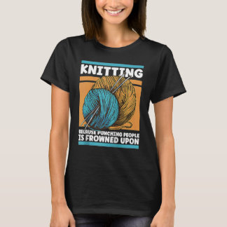 Camiseta Malhando com Agulhas Porque Socar Pessoas é Mal Vi