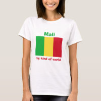 Camiseta Mali Bandeira + Mapa + Texto