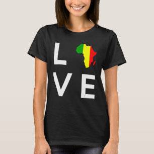 Camiseta Mali Flag Love Africa Continent Silhouette for Mal