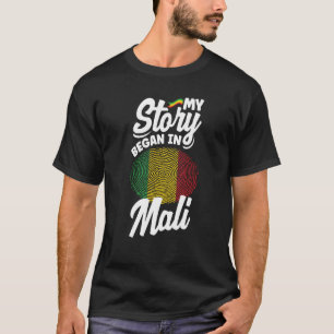 Camiseta Mali Mali Bandeira Minha História Começou No Mali