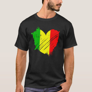 Camiseta Mali Sinalizador Que Eu Amo Mali Está No Meu Dna P