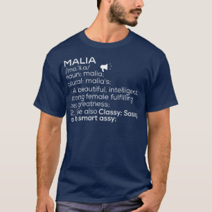 Camiseta Malia Name Malia Definition Malia Nome feminino Ma