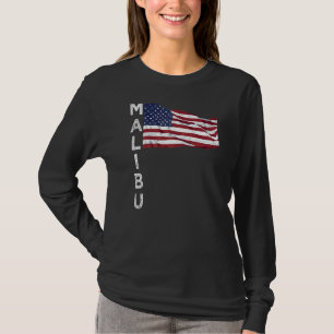 Camiseta Malibu Beach California Usa Flag American Los Ange