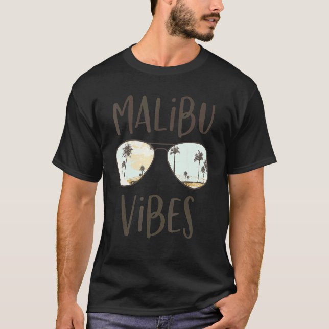 Camiseta Malibu California Beach Vibes Ocean Sunglas (Frente)
