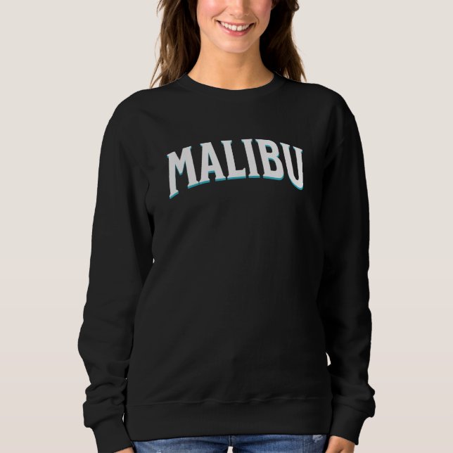 Camiseta Malibu California Ca Sunset Beach Varsity Letter P (Frente)