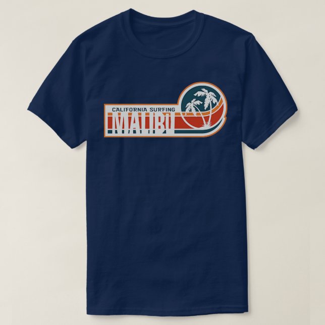 Camiseta Malibu Surfing California (Frente do Design)
