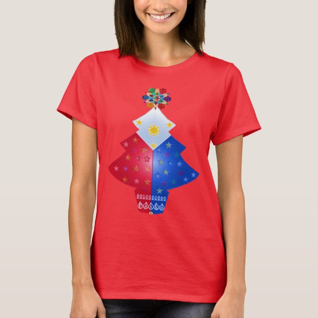 Camiseta Maligayang Pasko, Filipinas Árvore de Natal (Frente)