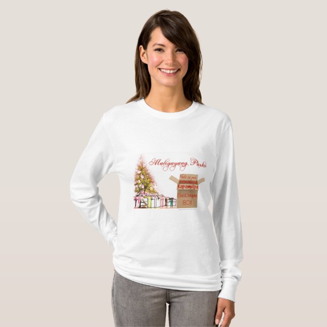 Camiseta Maligayang Pasko significa o Feliz Natal (Frente Completa)