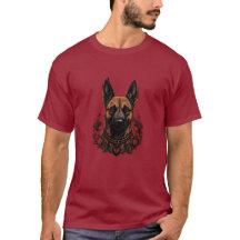 Malinois belga cerimoniais com traje de guerreiro