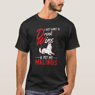 Camiseta Malinois Belga E Vinho Cão Pastor Holandês Malin