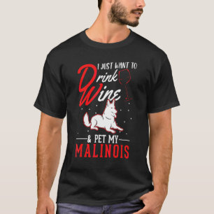 Camiseta Malinois Belga E Vinho Cão Pastor Holandês Malin