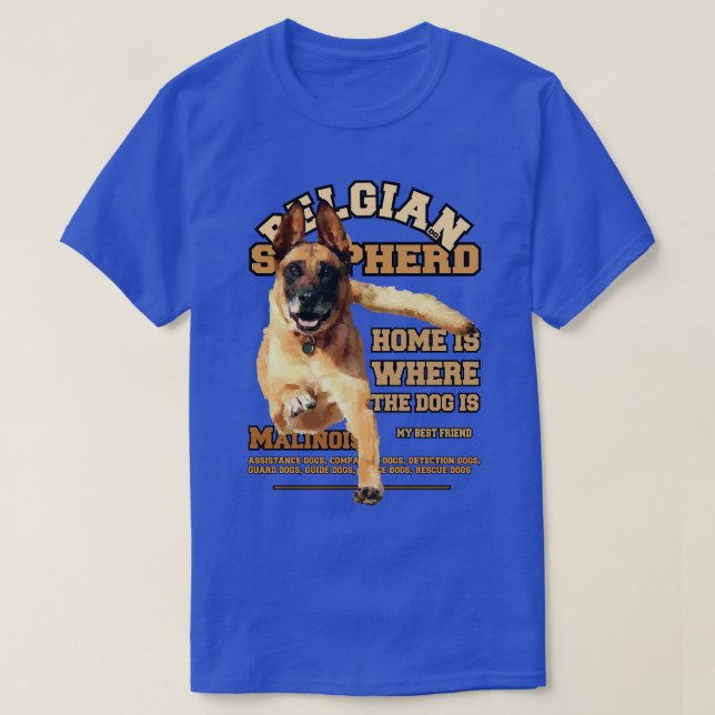 Camiseta Malinois Belga Pastor de Cachorro (Frente do Design)