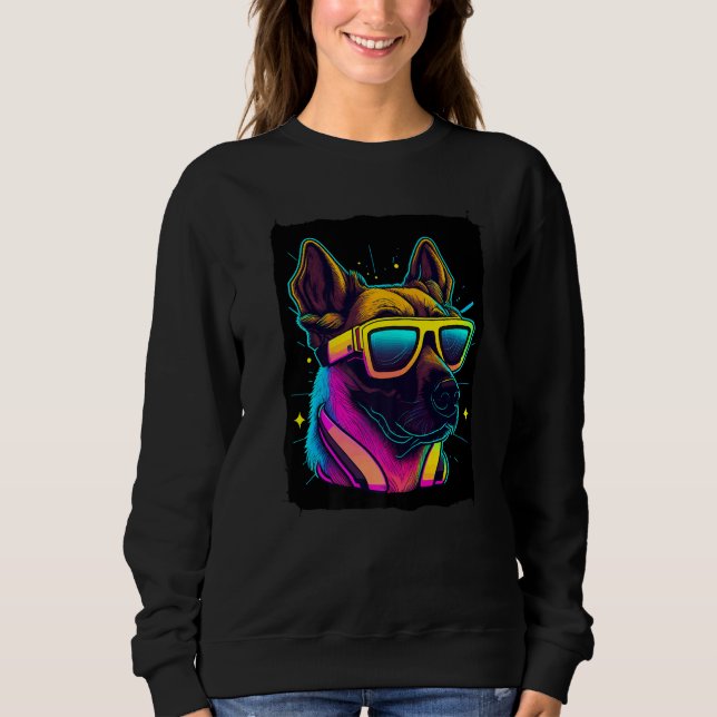 Camiseta Malinois Dog with Sunglasses Premium (Frente)