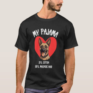 Camiseta Malinois Look de Pijama u2013 Cachorro Engraçado V