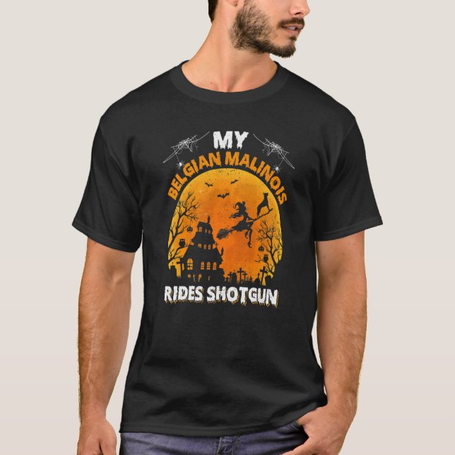 Camiseta Malinois Ride Shotgun Belga Malinois (Frente)