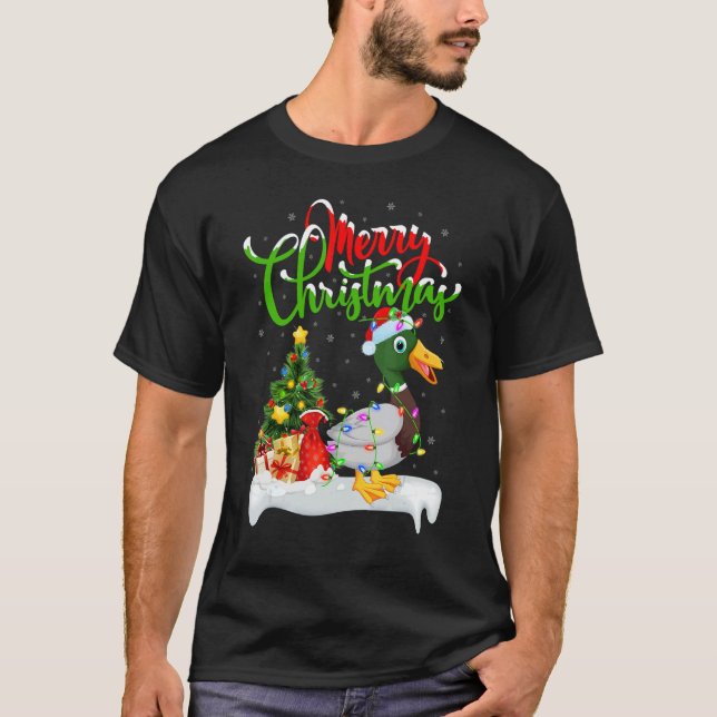 Camiseta Mallard Bird   Xmas Decorations Santa Mallard Chri (Frente)