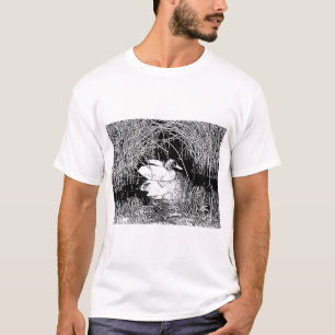 Camiseta Mallard Duck Foto Black and White Lake Bird