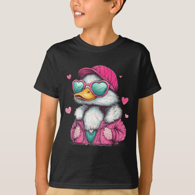 Camiseta Mallard Duck Hunting Funny Valentine's Day Heart G (Frente)