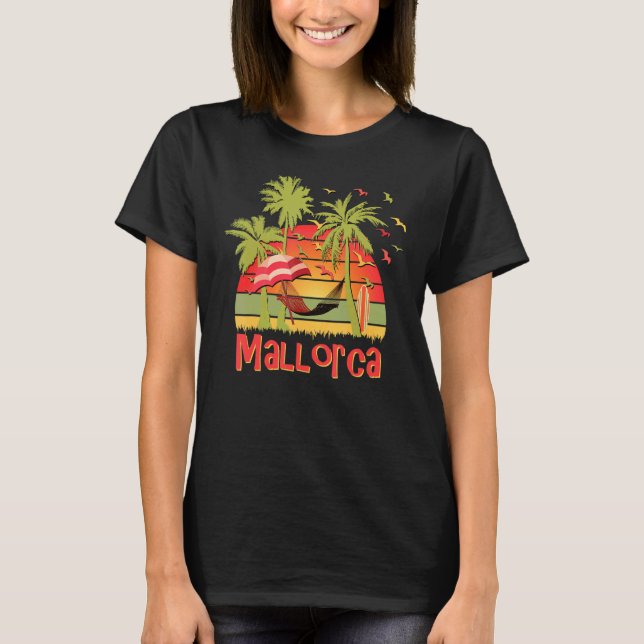 Camiseta Mallorca Espanha Beach Hammock Sunset (Frente)