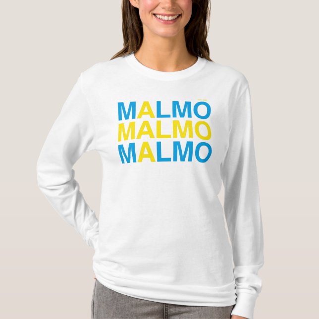 Camiseta MALMO Bandeira Sueca (Frente)