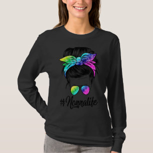 Camiseta Malna Life Messy Hair Bun Tie Dye Mulheres D Mãe