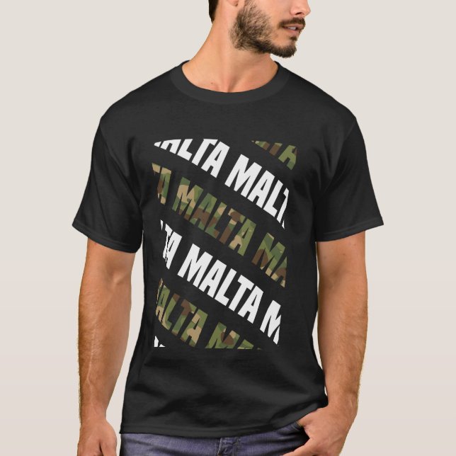 Camiseta Malta Camo Pattern Green Camouflage (Frente)