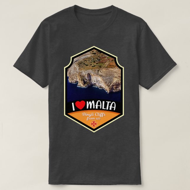 Camiseta Malta Dingli Cliff Da Airliner (Frente do Design)