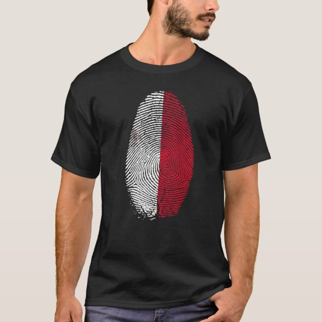 Camiseta Malta Flag Fingerprint It is in my DNA  for Maltes (Frente)