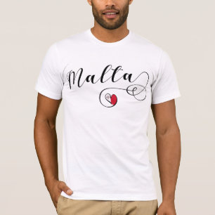 Camiseta Malta Flag Heart