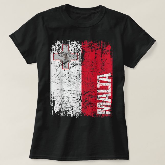 Camiseta MALTA Flag Vintage - MALTA (Frente do Design)