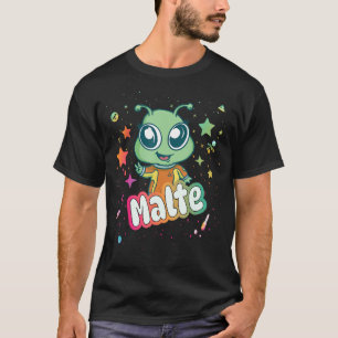 Camiseta MALTE - Nome do Menino Bonito com Alienígena fofo