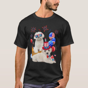 Camiseta Maltês 4º De Julho Balões De Bandeira Americanos G